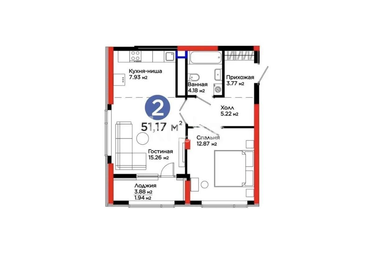 Продажа 2-комнатной квартиры, 51.17 м² - Продажа двухкомнатных квартир в Астане - страница 142 фото 4 из 4
