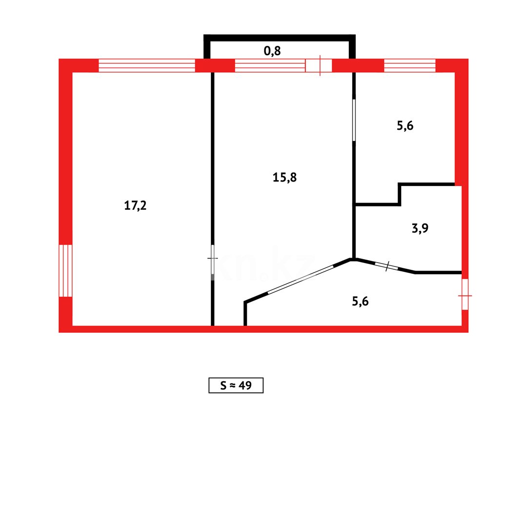 Продажа 2-комнатной квартиры, 48 м² в Темиртау - фото 8