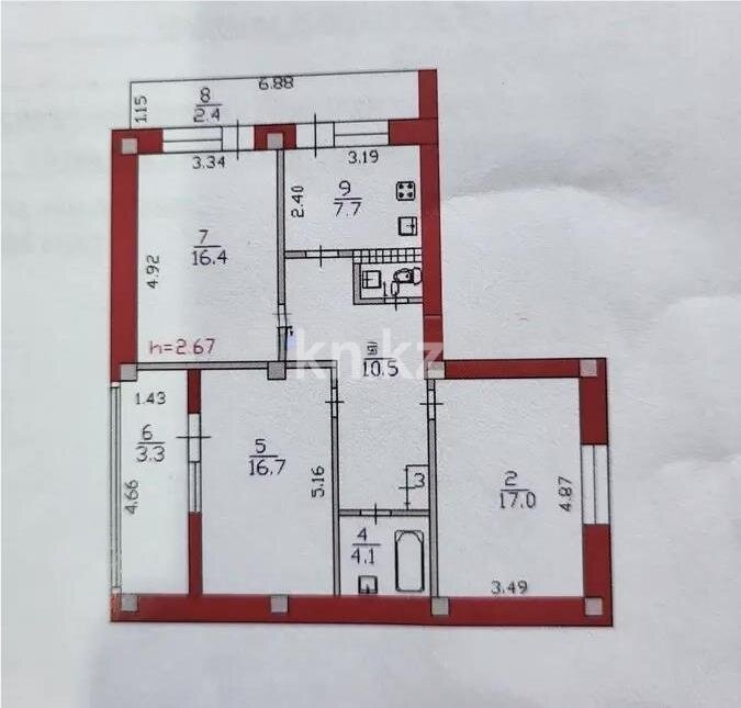 Продажа 3-комнатной квартиры, 80.1 м² в Алматы - фото 3