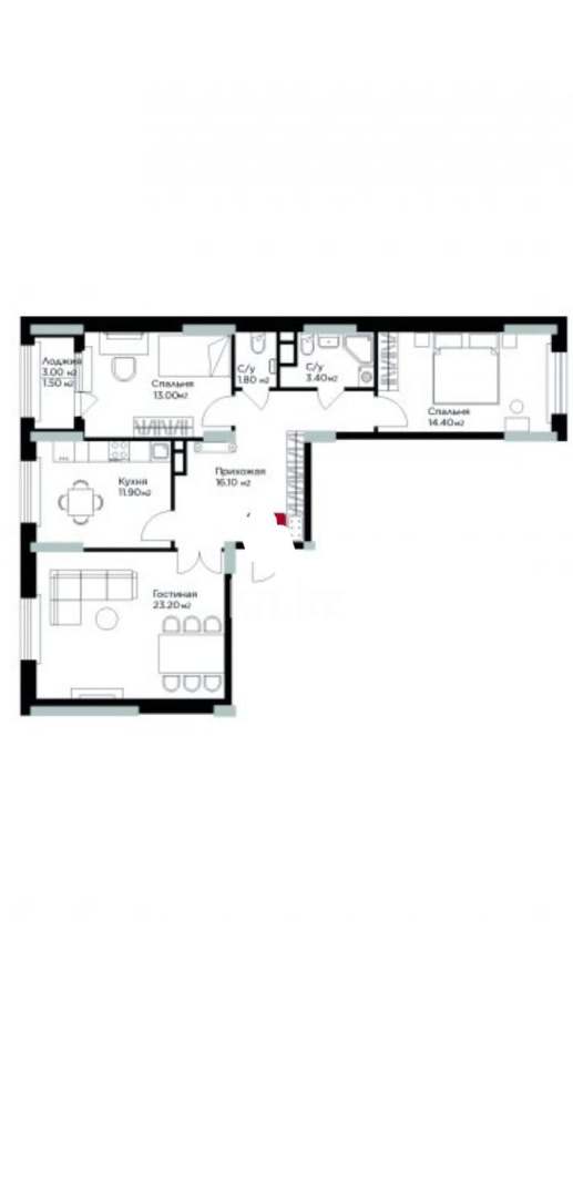 Продажа 3-комнатной квартиры, 85 м² в Астане - фото 3