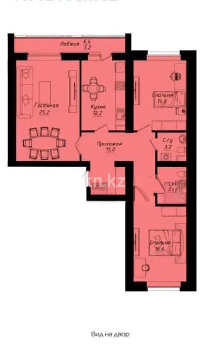 Продажа 3-комнатной квартиры, 94.3 м², ул. Толе би, дом  1 стр - Продажа квартир в Астане без посредников с фото фото 1 из 1