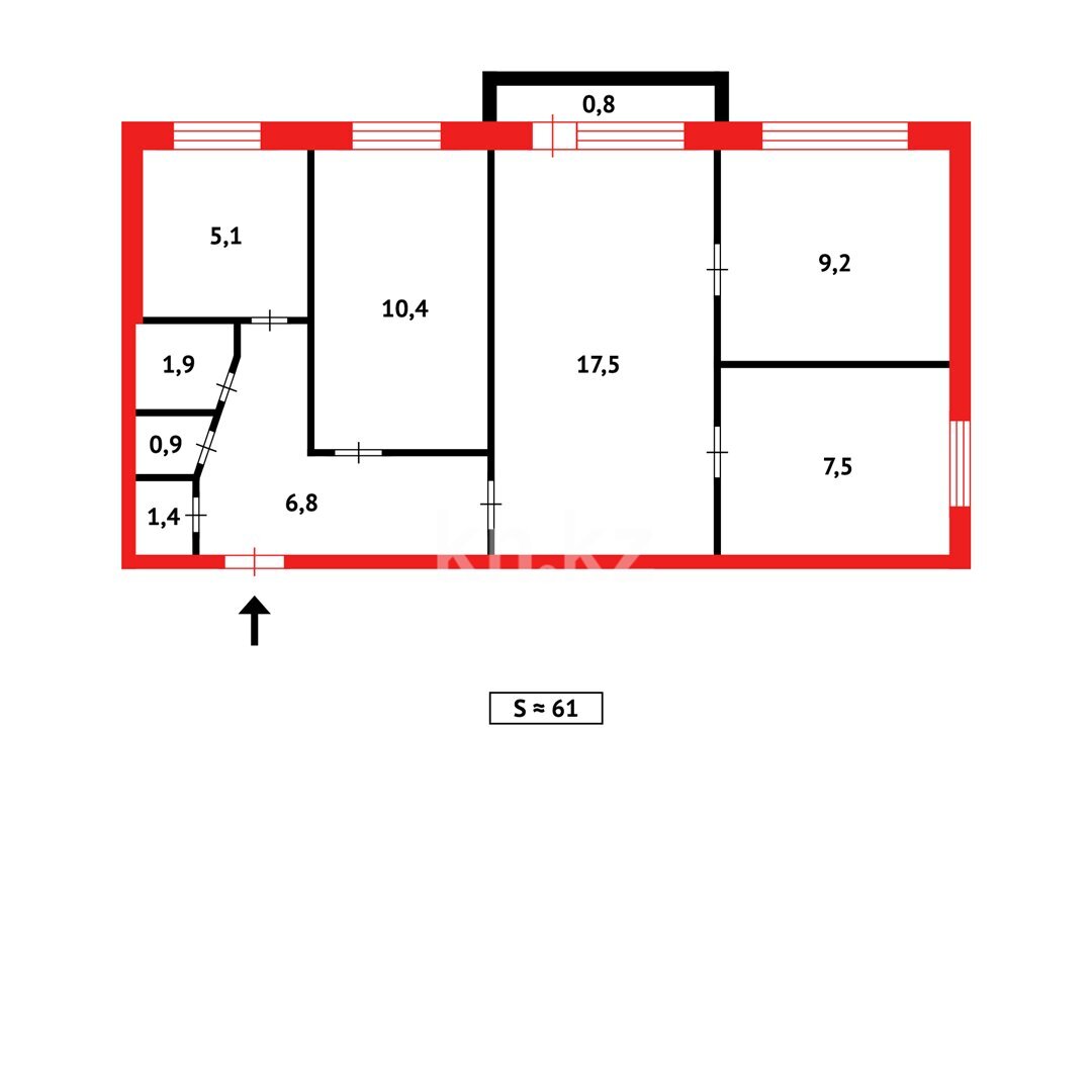 Продажа 4-комнатной квартиры, 61 м² в Темиртау - фото 6