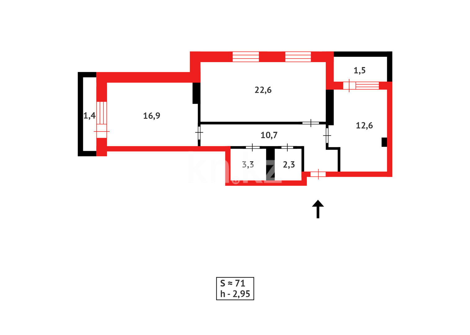 Продажа 2-комнатной квартиры, 71.3 м² - Продажа двухкомнатных квартир в кирпичном доме в Астане - страница 29 фото 18 из 18