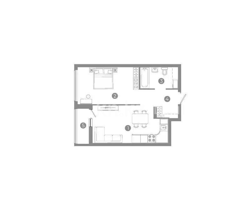 Продажа 2-комнатной квартиры, 44 м² в Астане