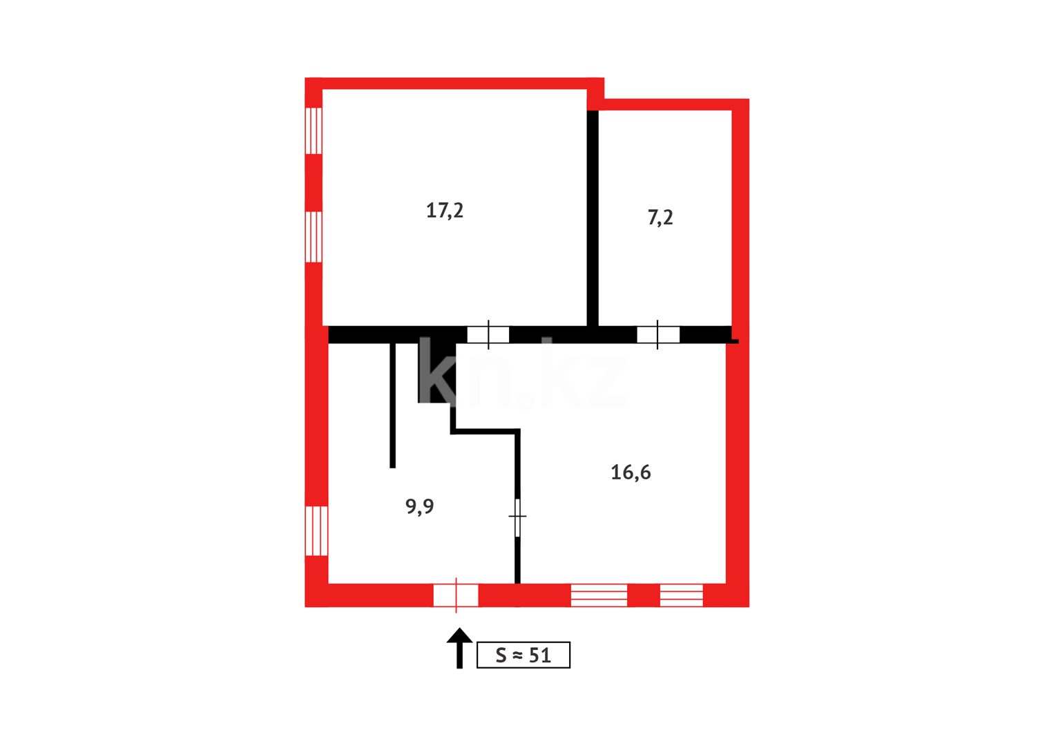 Продажа 2-комнатного дома, 50.9 м², ул. Степная - Продажа  двухкомнатных домов, коттеджей в Караганде фото 5 из 5