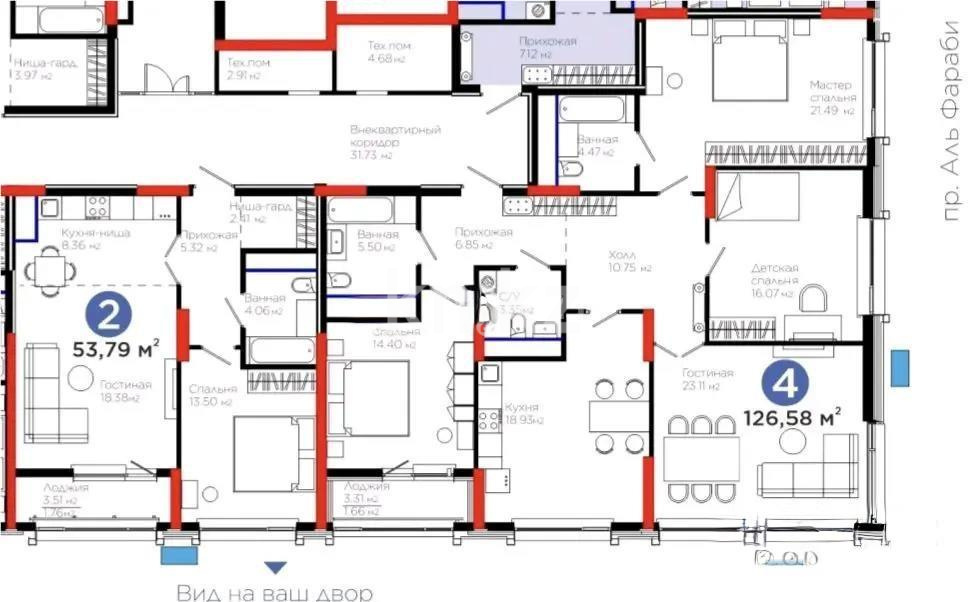 Продажа 7-комнатной квартиры, 181 м², пр. Аль-Фараби, дом  3 - Продажа  пятикомнатных квартир в Астане без посредников фото 1 из 1