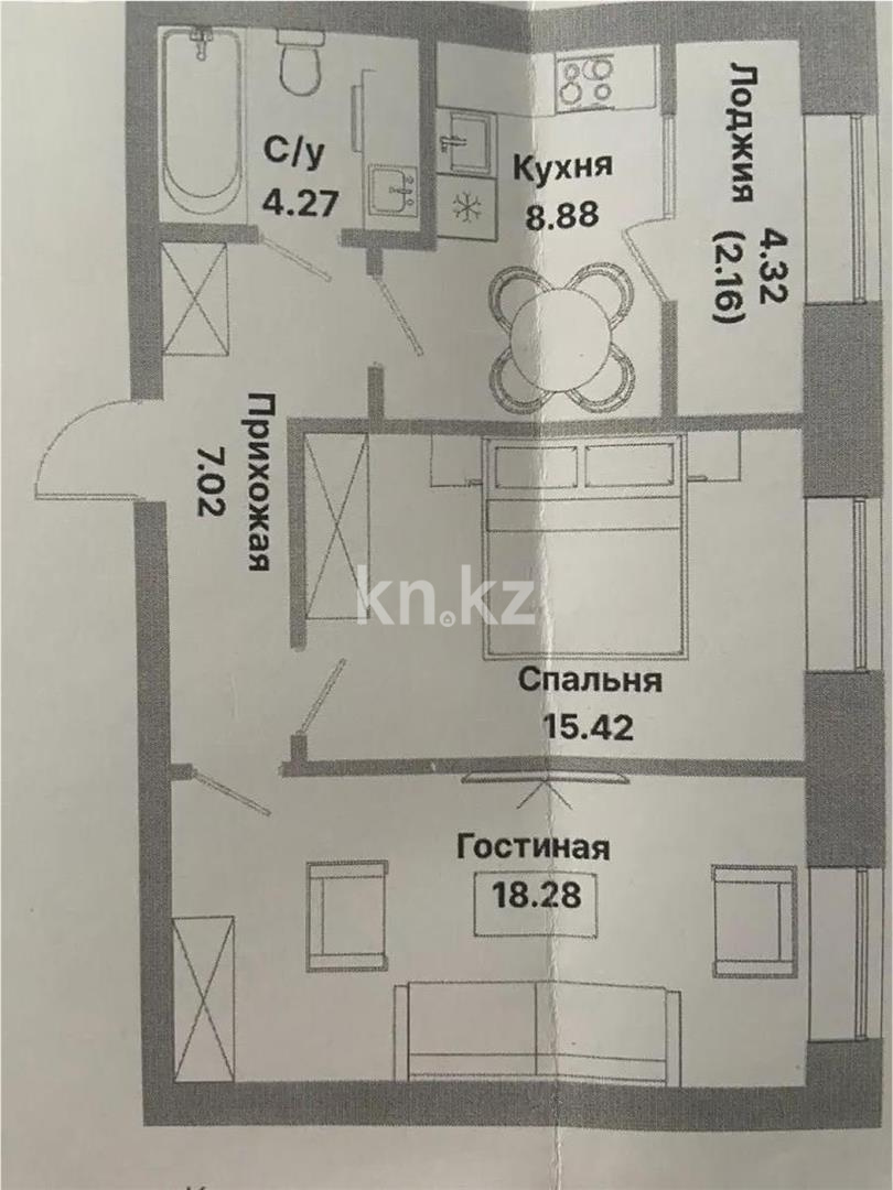 Продажа 2-комнатной квартиры, 56 м², пр. Тауелсыздык, дом  25/1 стр - Продажа  двухкомнатных квартир в Астане без посредников с фото фото 1 из 1