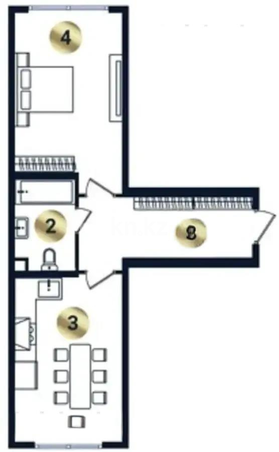Продажа 2-комнатной квартиры, 48.38 м² в Алматы