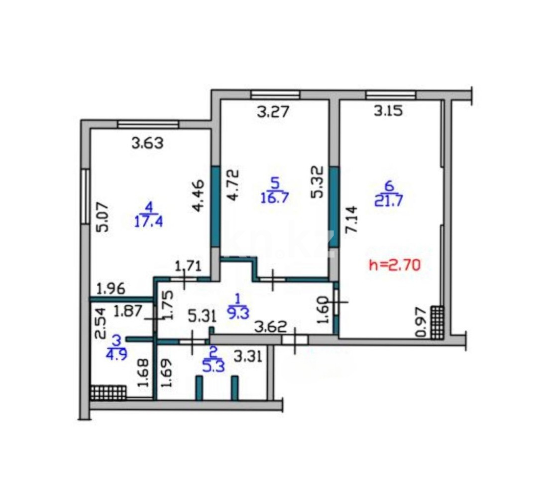 Продажа 3-комнатной квартиры, 75.3 м² в Алматы - фото 24