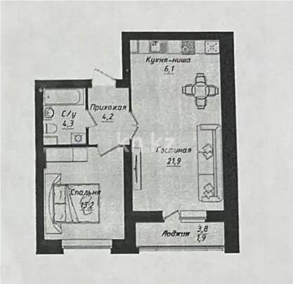 Продажа 2-комнатной квартиры, 51.6 м² - Продажа квартир от собственников в Астане - страница 8 фото 1 из 1