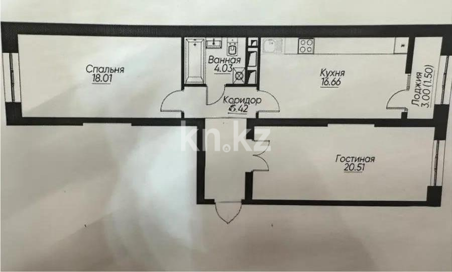 Продажа 2-комнатной квартиры, 69.37 м², ул. Ашимова, дом  1/5б - Продажа  двухкомнатных, трехкомнатных квартир в Алматы без посредников с фото фото 1 из 1