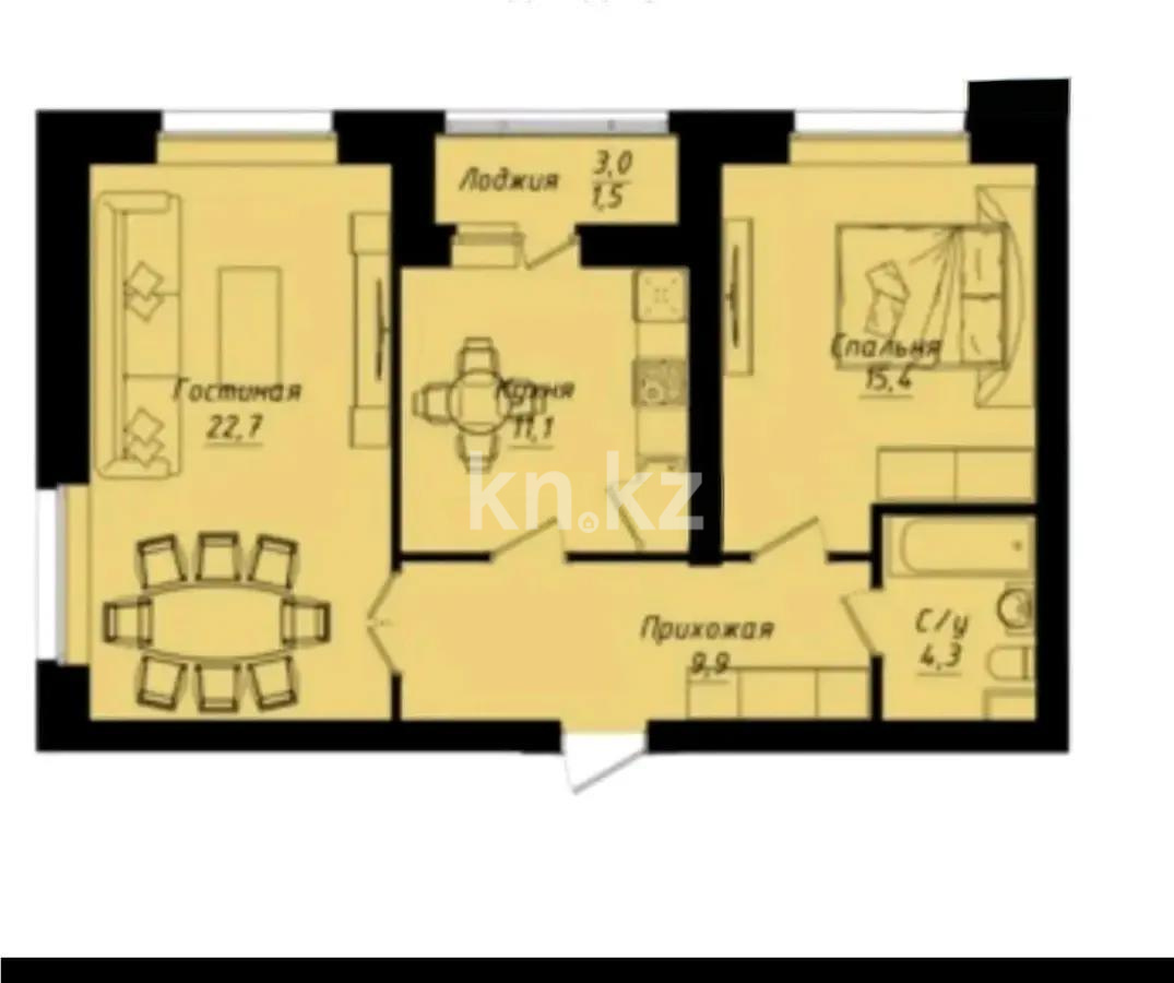 Продажа 2-комнатной квартиры, 65 м² - Продажа квартир в р-не Нура Астаны фото 1 из 1