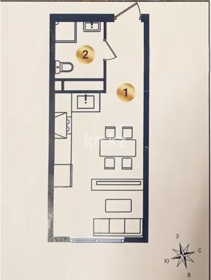 Продажа 1-комнатной квартиры, 25.94 м² - Продажа недвижимости в Алматы - страница 8 фото 1 из 1