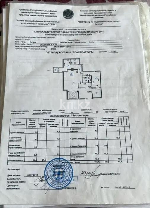 Продажа 3-комнатной квартиры, 105 м², ул. Достык, дом  5 - Продажа  трехкомнатных квартир в новостройках Астаны фото 1 из 1