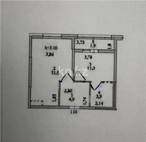 Продажа 1-комнатной квартиры, 43.6 м², ул. Е-429, дом  14 в Астане - фото 5
