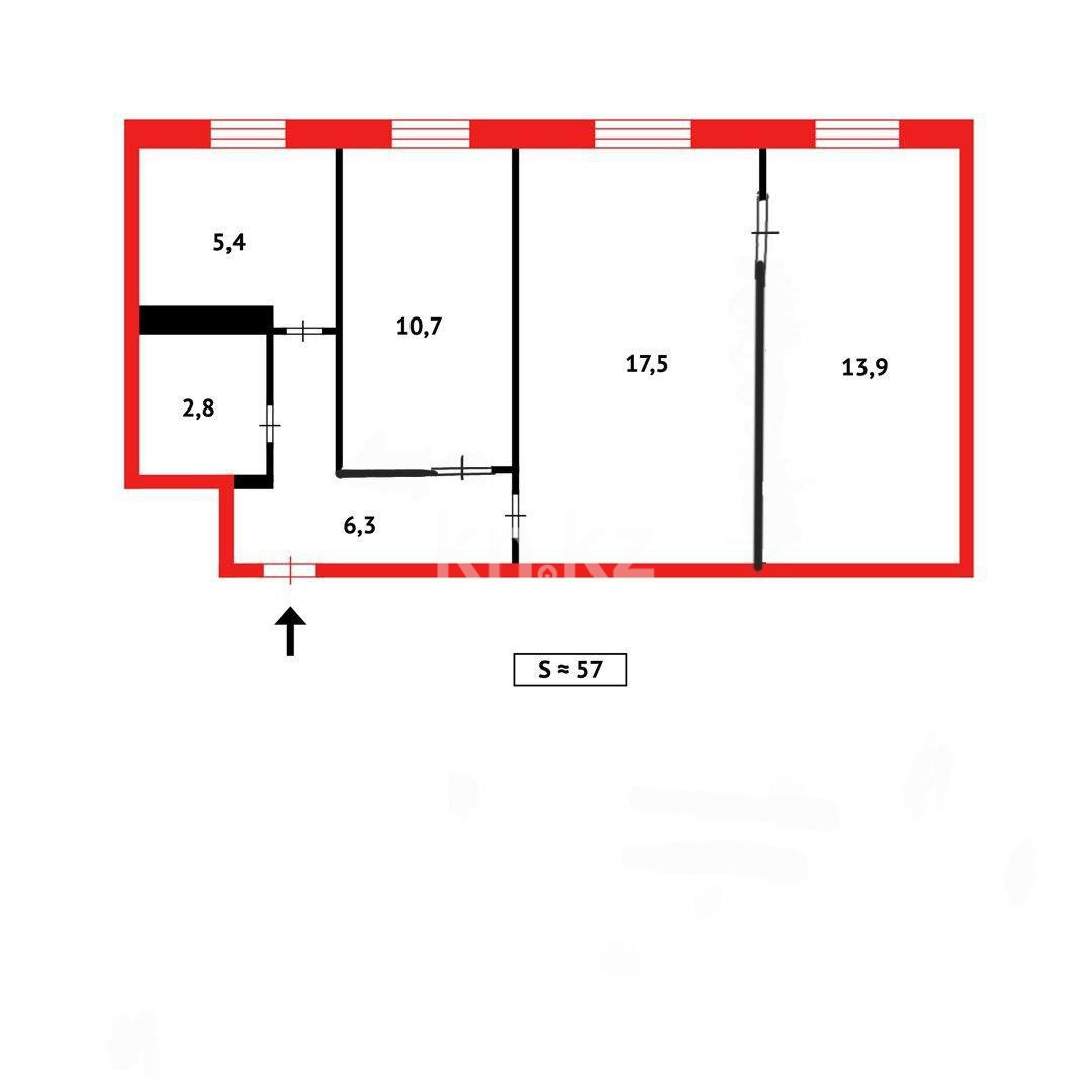 Продажа 3-комнатной квартиры, 56 м², ул. Абая в Темиртау - фото 13