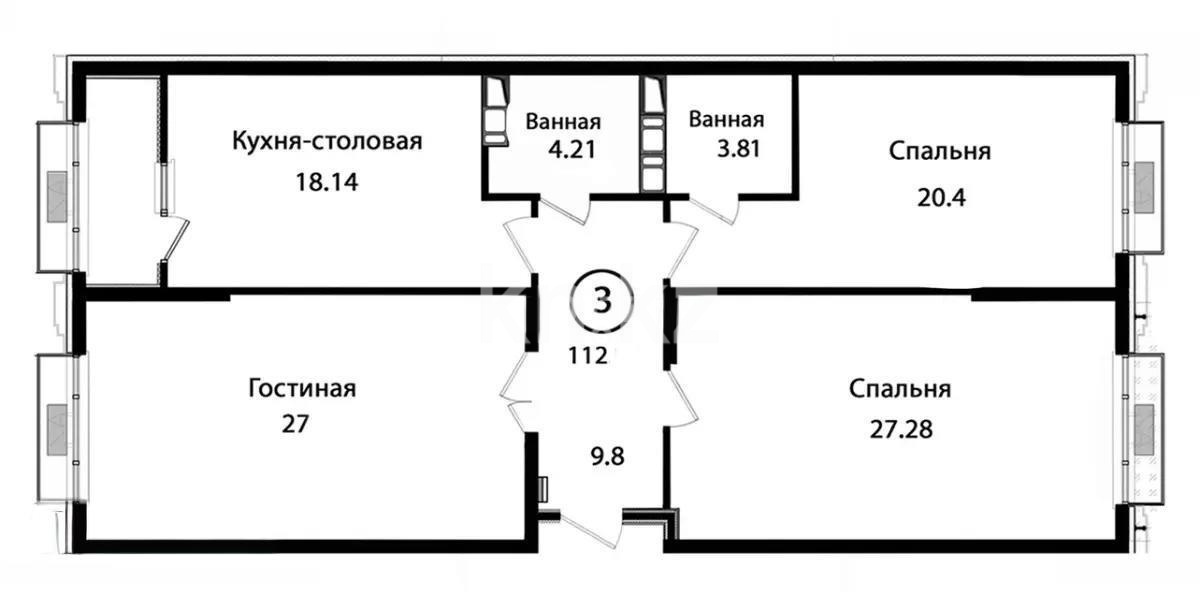 Продажа 3-комнатной квартиры, 112 м², ул. Розыбакиева, дом  320 в Алматы