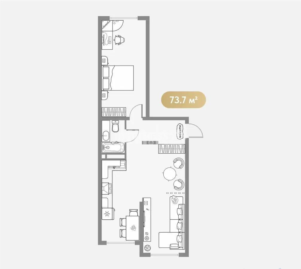 Продажа 3-комнатной квартиры, 73.7 м² - Недвижимость в Казахстане - страница 19 фото 1 из 1