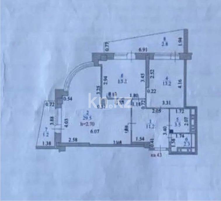 Продажа 2-комнатной квартиры, 77 м² в Астане