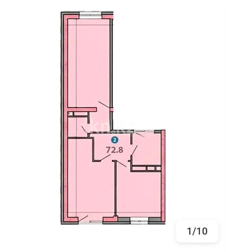 Продажа 2-комнатной квартиры, 72 м² в Алматы