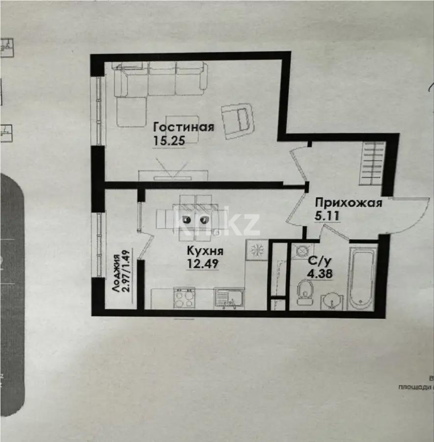 Продажа 1-комнатной квартиры, 38.7 м² в Алматы - фото 4