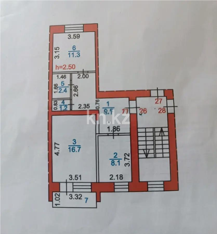 Продажа 2-комнатной квартиры, 50 м² - Продажа двухкомнатных квартир в Караганде фото 1 из 1