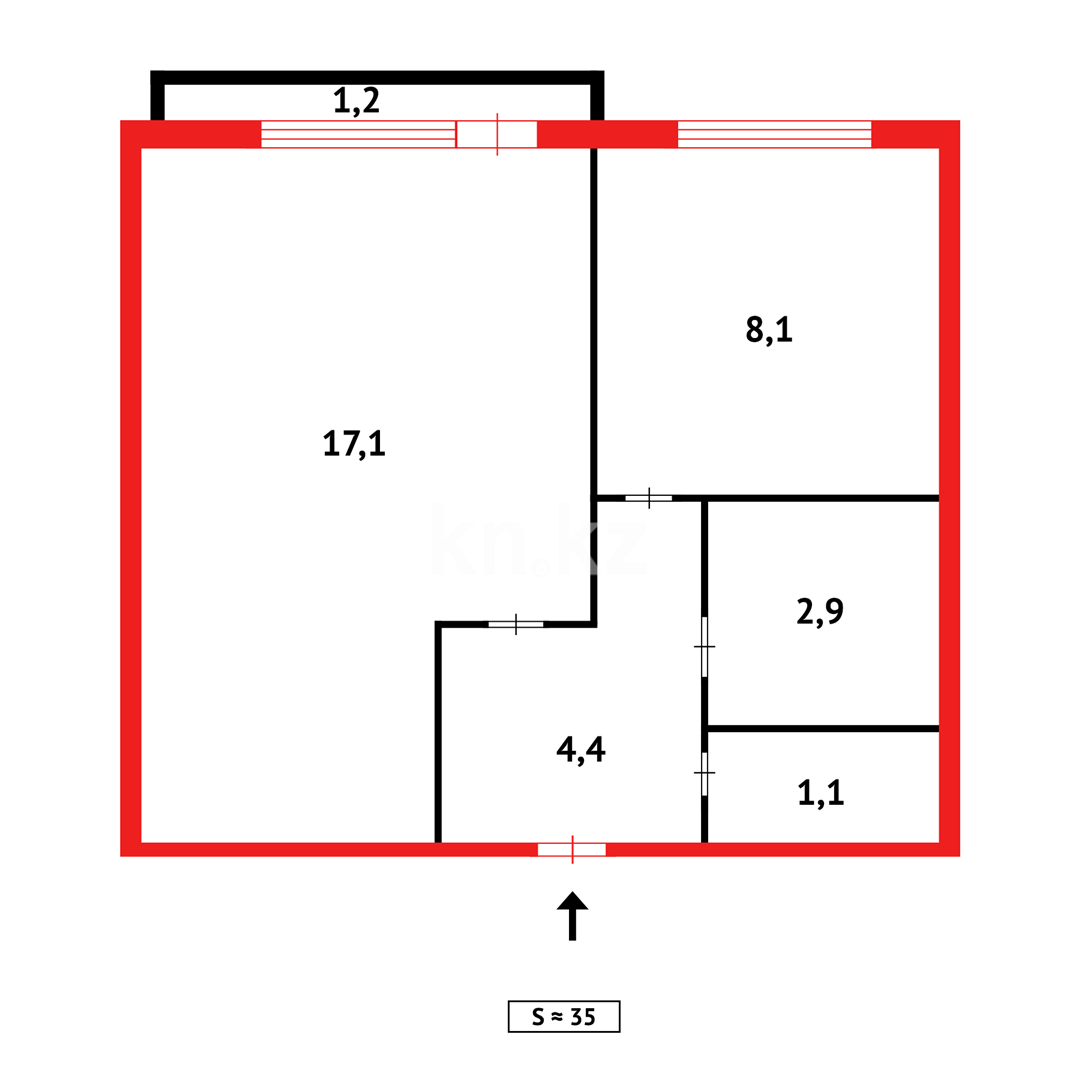 Продажа 1-комнатной квартиры, 36 м² - Продажа однокомнатных квартир в Караганде - страница 5 фото 10 из 10