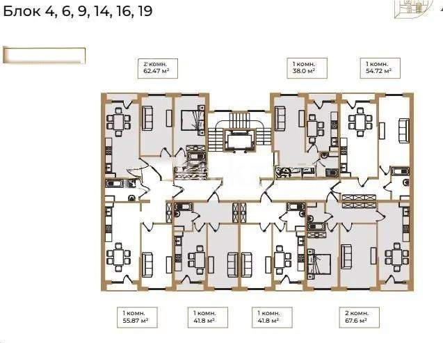 Продажа 1-комнатной квартиры, 38.01 м², ул. Байге, дом  12а/1 - Продажа квартир в Казахстане фото 1 из 1