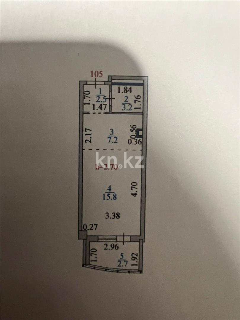 Продажа 1-комнатной квартиры, 31.4 м², ул. Айтматова - Продажа  однокомнатных квартир в Астане фото 7 из 7