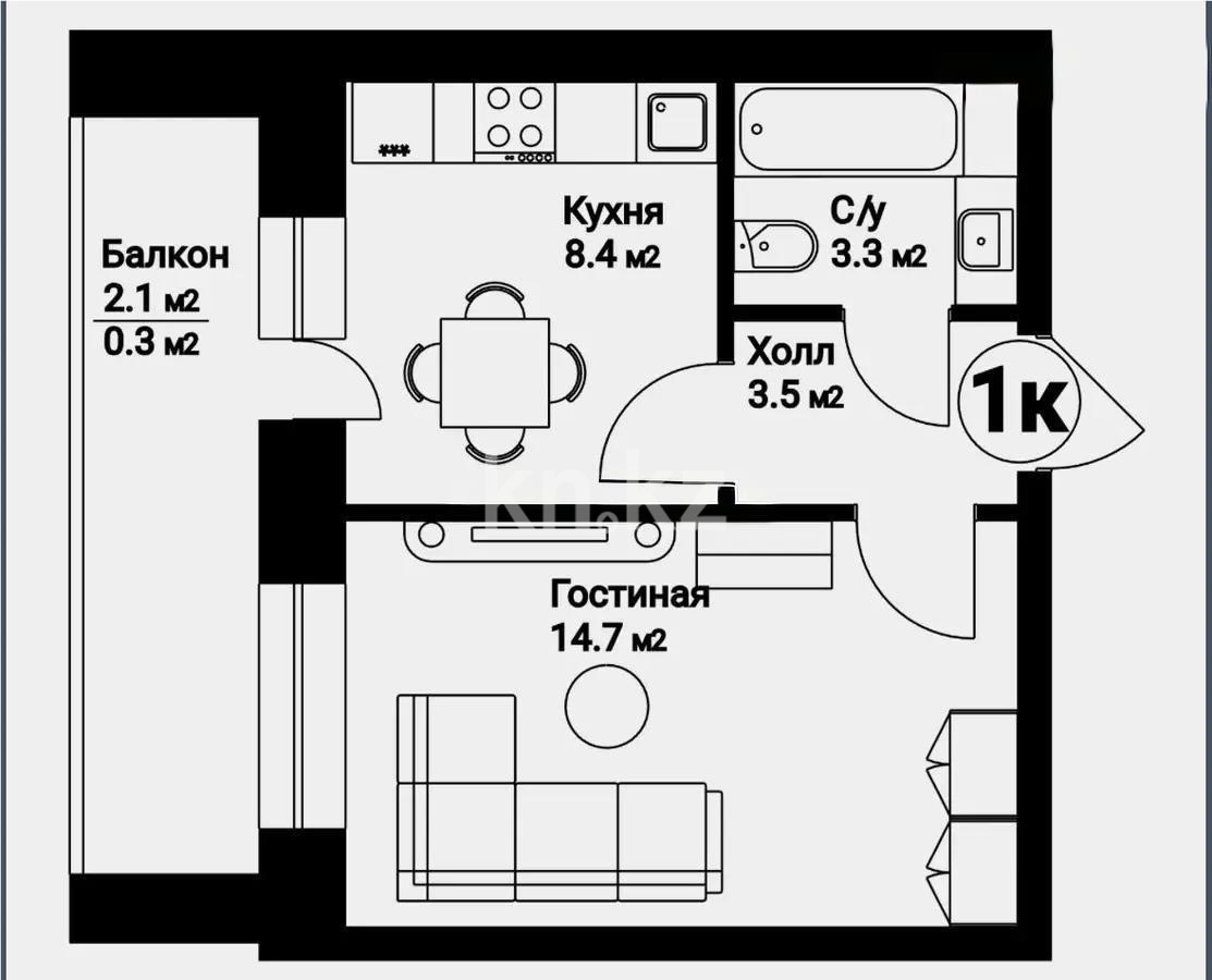 Продажа 1-комнатной квартиры, 31.2 м², ул. Молдагалиева, дом  1 стр - Продажа  однокомнатных квартир в Астане фото 1 из 1