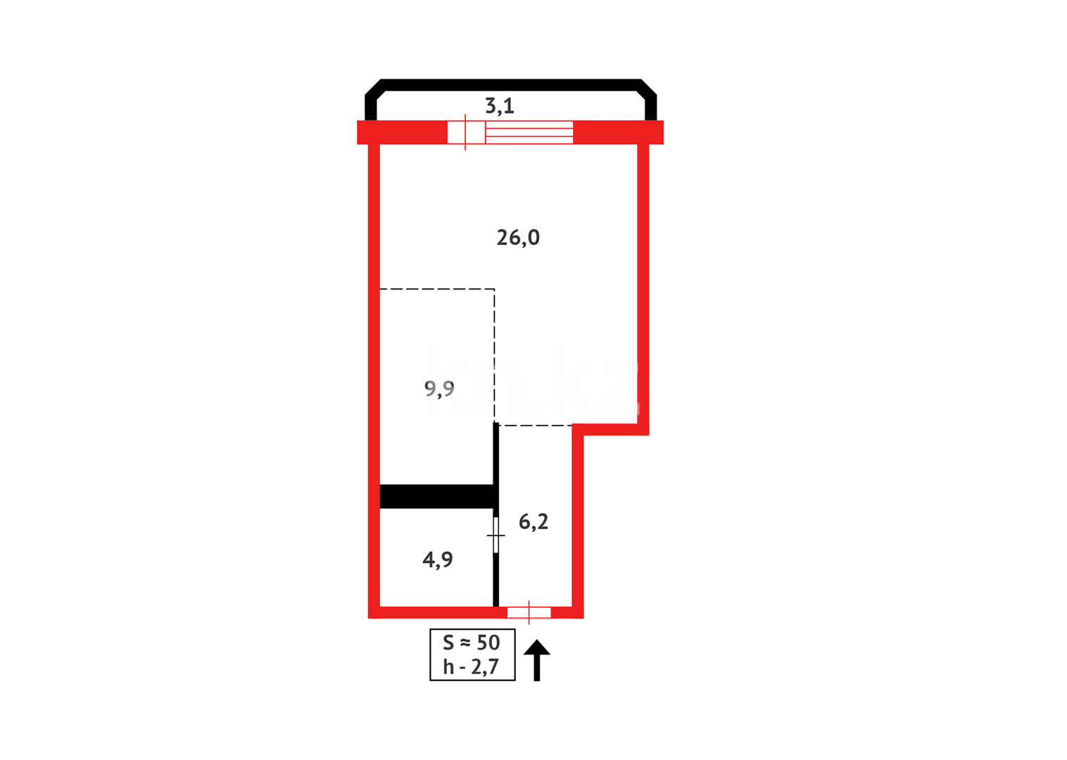 Продажа 1-комнатной квартиры, 50.1 м² - Продажа домов, коттеджей в Карагандинской области фото 5 из 5