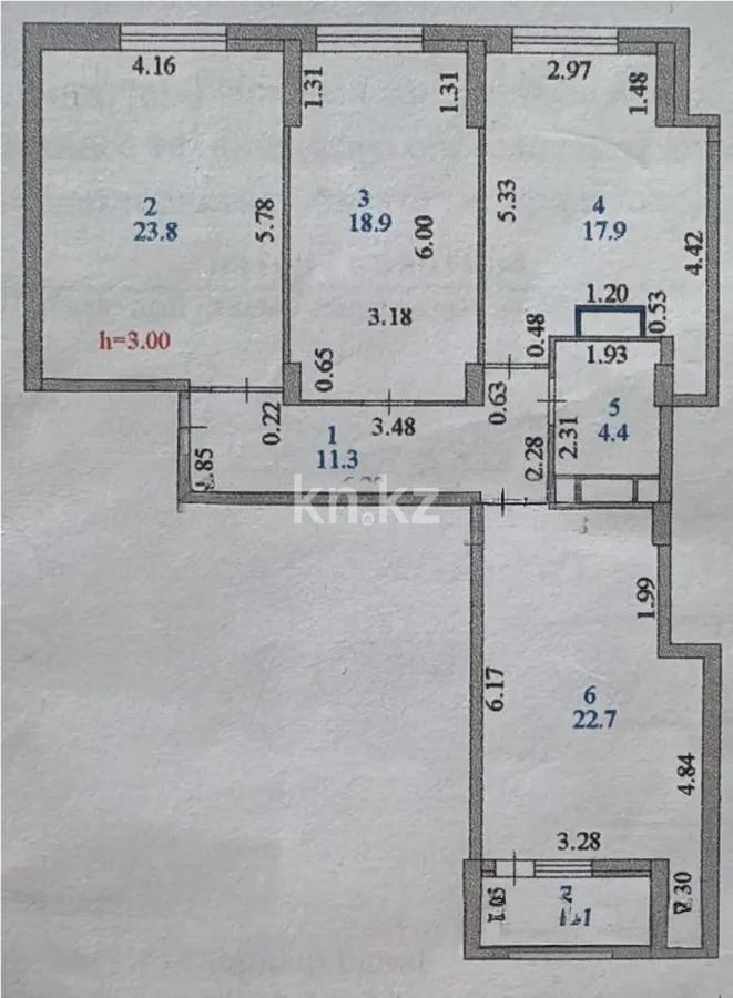 Продажа 3-комнатной квартиры, 100.5 м², ул. Бокейхана, дом  25а - Продажа квартир в новостройках Астаны с фото фото 7 из 7