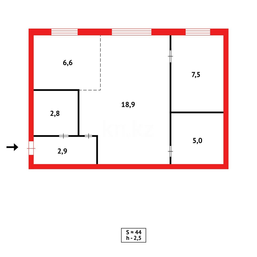 Продажа 2-комнатной квартиры, 46 м² в Темиртау - фото 8