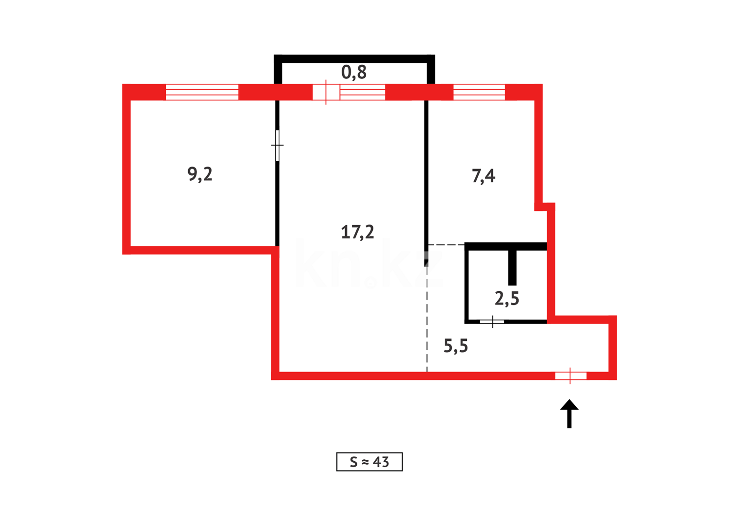 Продажа 2-комнатной квартиры, 46 м² в Караганде - фото 11