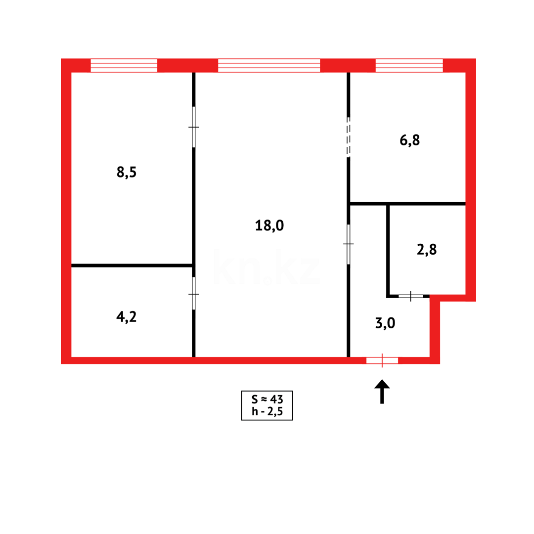 Продажа 2-комнатной квартиры, 46 м² в Темиртау - фото 10