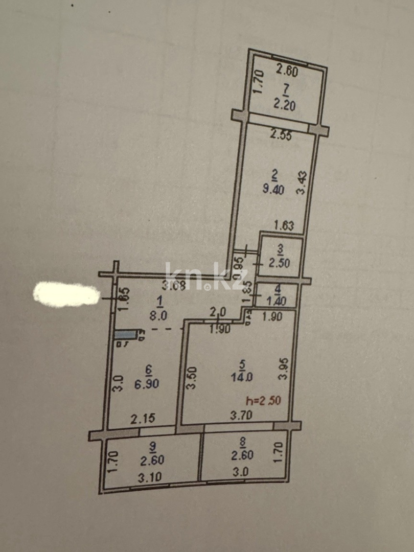 Продажа 2-комнатной квартиры, 57 м², Тонкуруш - Продажа  двухкомнатных квартир в Таразе фото 14 из 15
