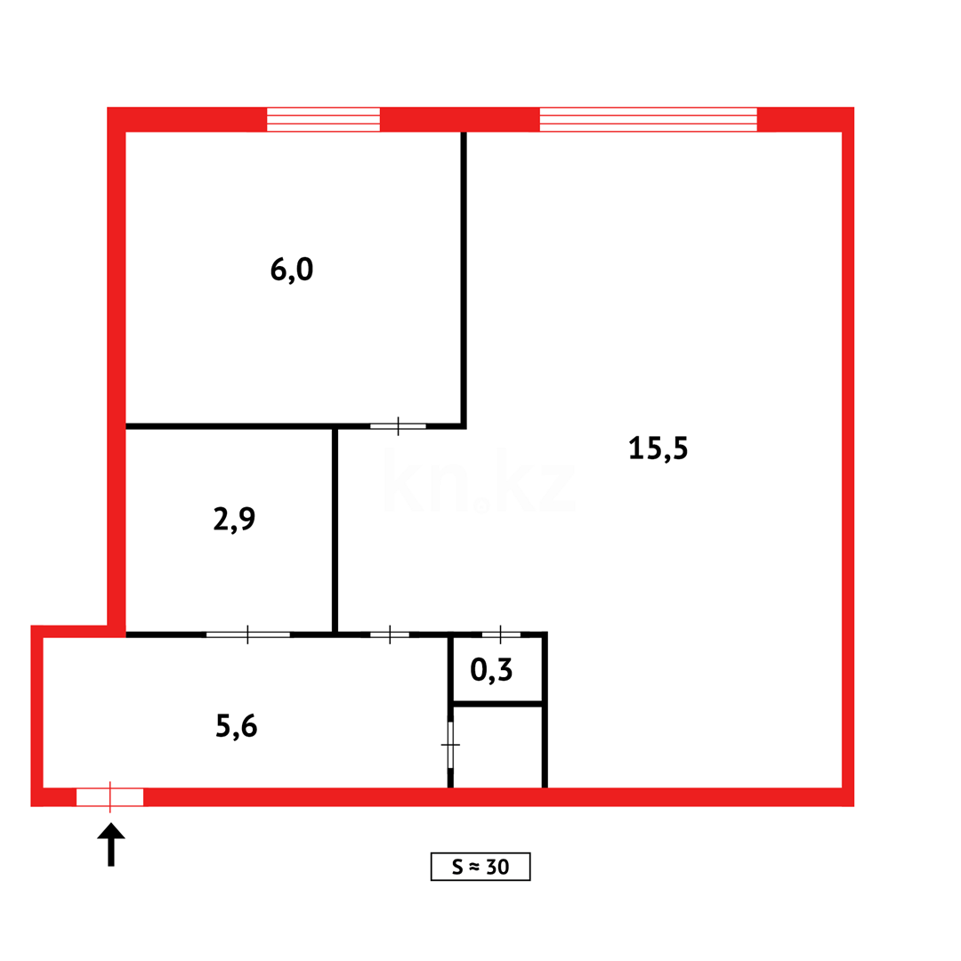 Продажа 1-комнатной квартиры, 33 м², ул. Менделеева - Продажа квартир в Темиртау фото 6 из 6