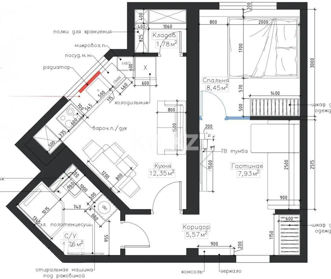 Продажа 1-комнатной квартиры, 41.4 м² - Продажа однокомнатных квартир в Алматы - страница 21 фото 5 из 5
