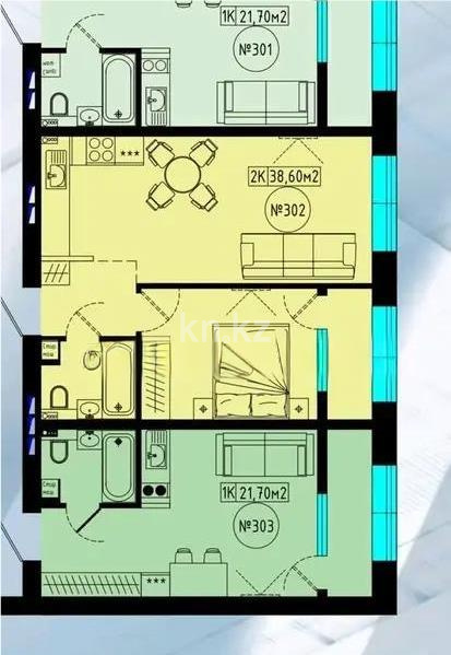 Продажа 1-комнатной квартиры, 21.5 м² в Астане