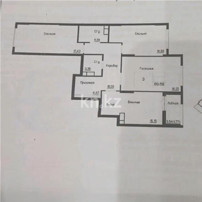 Продажа 3-комнатной квартиры, 89.68 м² в Астане - фото 4