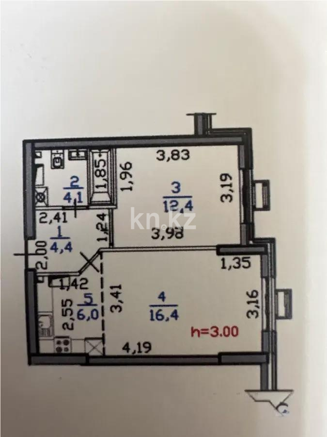 Продажа 2-комнатной квартиры, 43.3 м², пр. Райымбека, дом  351/1 - Продажа  двухкомнатных квартир в Алматы без посредников с фото фото 6 из 6