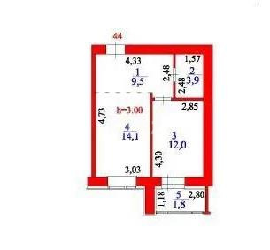 Продажа 1-комнатной квартиры, 41.3 м² - Продажа квартир в Казахстане - страница 25 фото 1 из 1