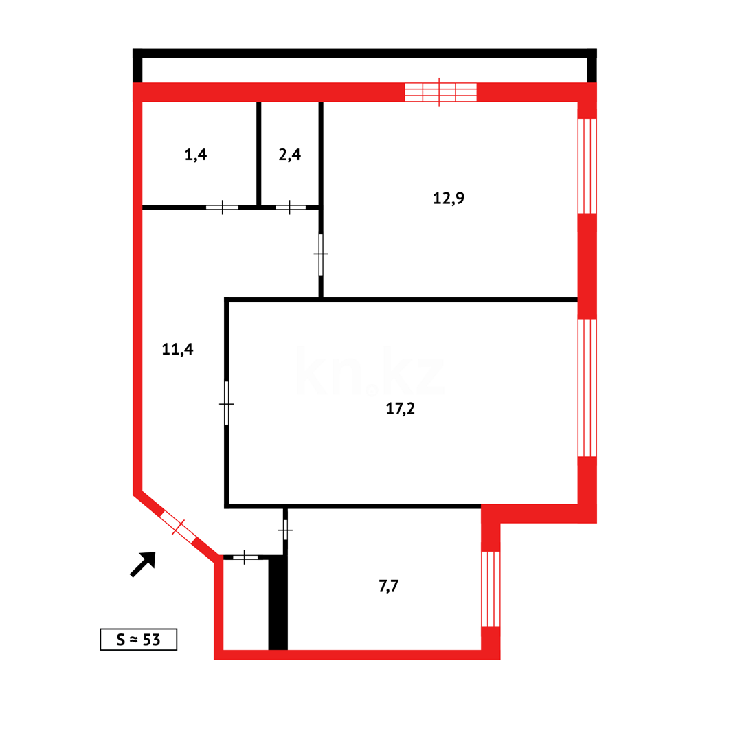 Продажа 2-комнатной квартиры, 53 м², мкр-н 8 - Продажа квартир в Казахстане фото 6 из 6