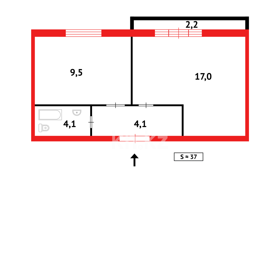 Продажа 1-комнатной квартиры, 40 м² - Продажа квартир в Караганде - страница 2 фото 12 из 12