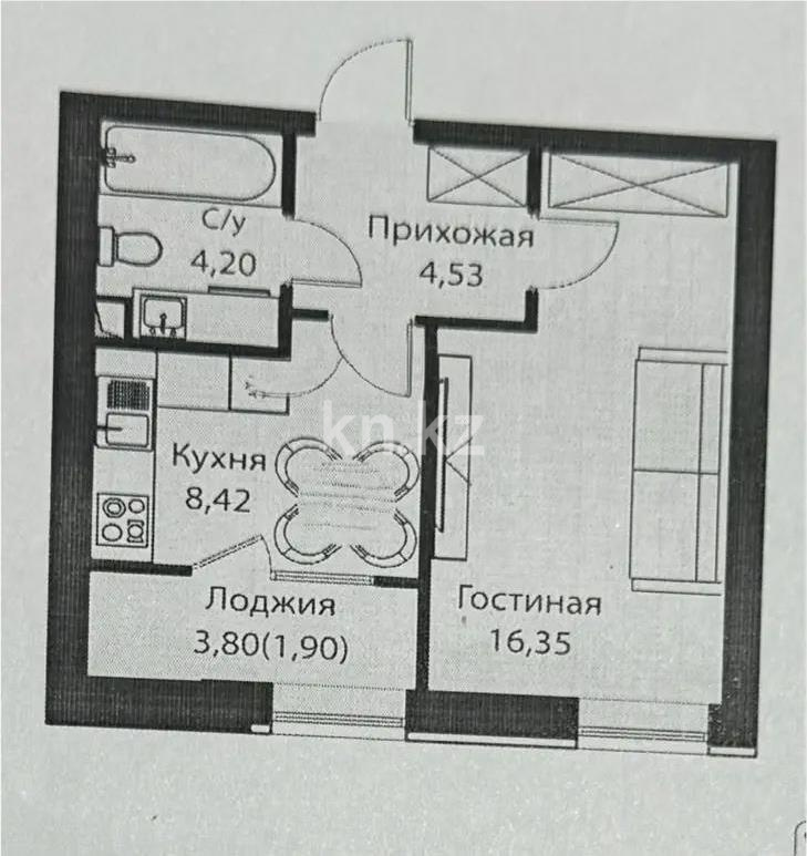 Продажа 1-комнатной квартиры, 35.2 м² - Продажа квартир в новостройках Астаны без посредников фото 1 из 1