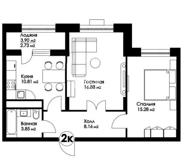 Продажа 2-комнатной квартиры, 58 м² в Астане - фото 3