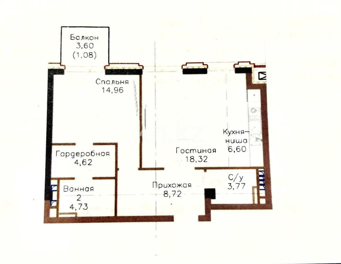 Продажа 2-комнатной квартиры, 63 м² - Продажа двухкомнатных квартир в Алматы - страница 6 фото 1 из 1