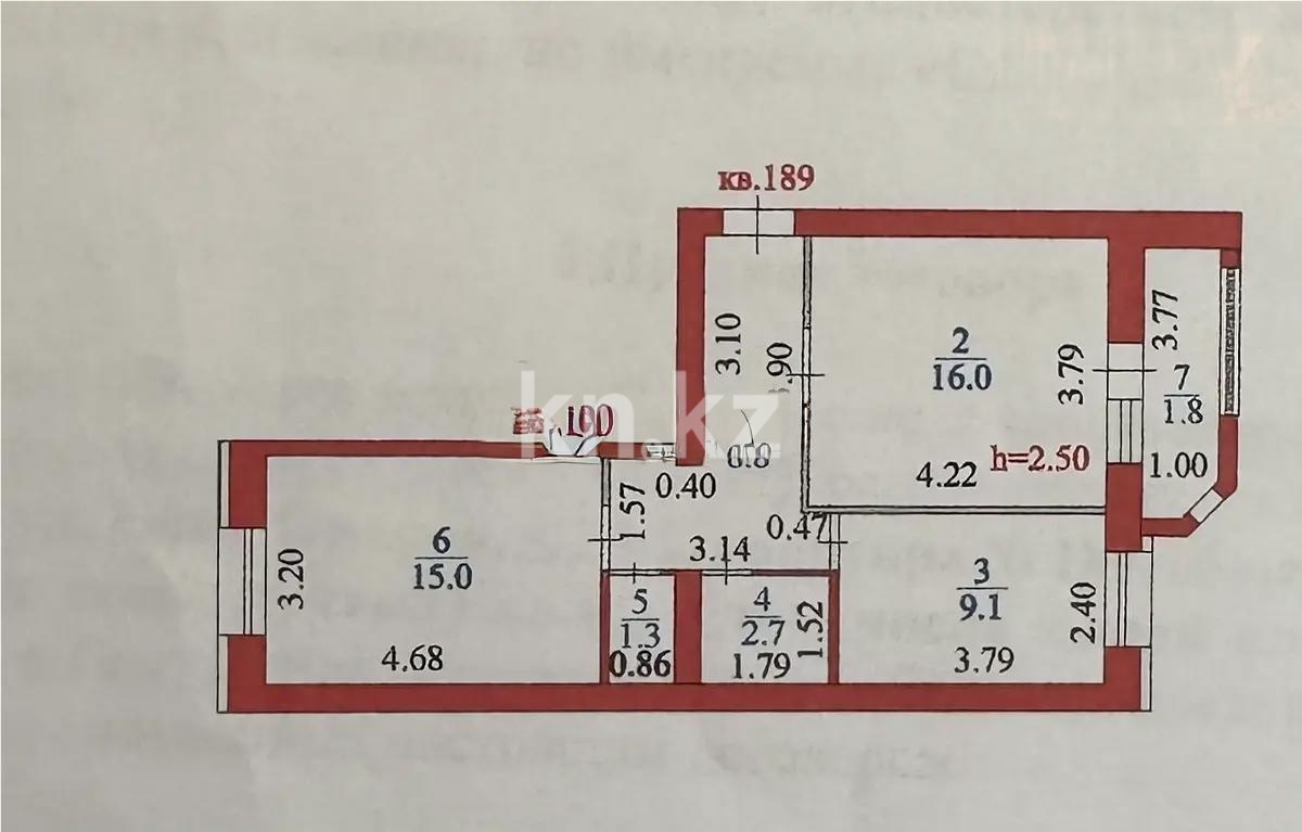 Продажа 2-комнатной квартиры, 55 м², ул. Омарова, дом  23/1 - Продажа  двухкомнатных квартир в Астане с фото фото 4 из 4