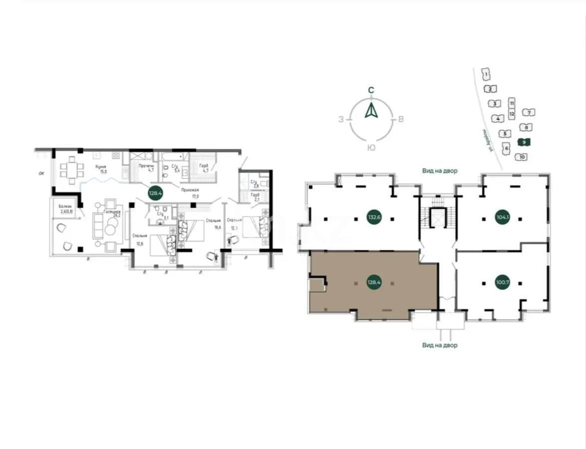 Продажа 4-комнатной квартиры, 128.3 м², ул. Арайлы, дом  20/1 - Продажа  четырехкомнатных квартир в Алматы фото 1 из 1