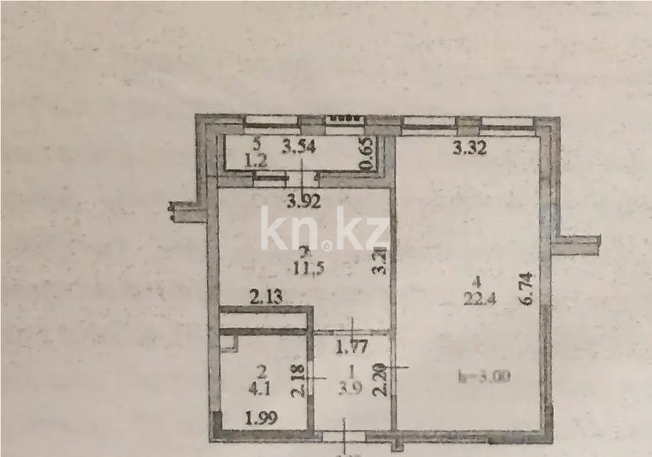 Продажа 1-комнатной квартиры, 45 м², пр. Мангилик Ел, дом  53 - Продажа  однокомнатных квартир в новостройках Астаны фото 4 из 4